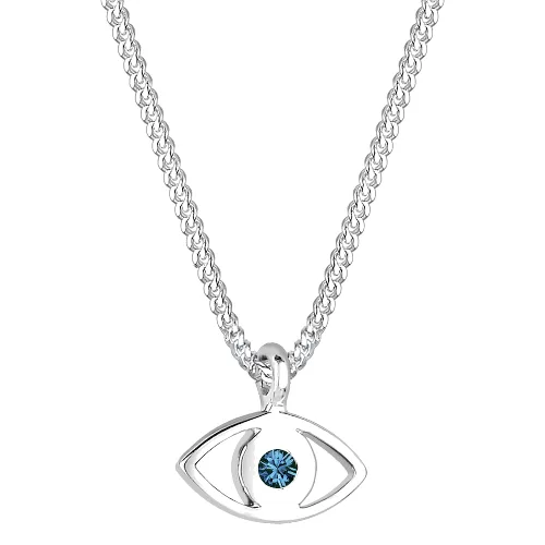 Elli Damska zawieszka Evil Eye z niebieskim kryształem w srebrze 925 Sterling Silver Naszyjniki 1 ct Damski