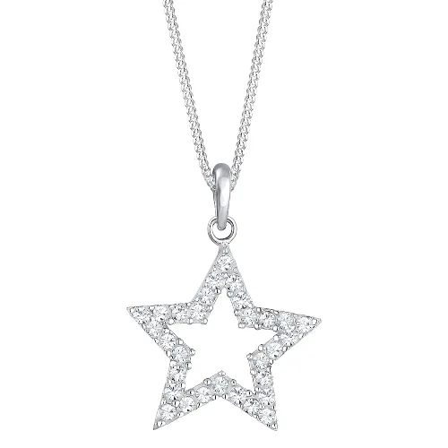 Elli Damska zawieszka gwiazda astro z kryształami w srebrze 925 Sterling Silver Naszyjniki 1 ct Damski