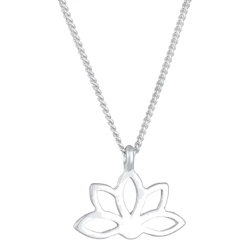 Elli Damska zawieszka Kwiat Lotosu duchowa ze srebra próby 925 Sterling Silver Naszyjniki 1 ct Damski