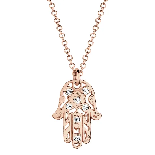 Elli Damska zawieszka ręka Hamsa z kryształami w srebrze 925 Sterling Silver Naszyjniki 1 ct Damski