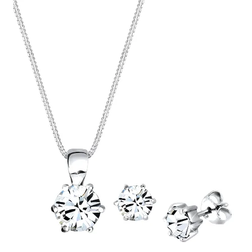 Elli Damski Basic z kryształami, srebro 925 Sterling Silver Zestawy 1 ct