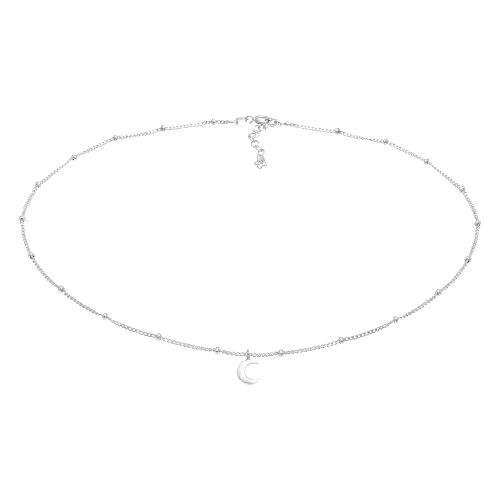 Elli Damski choker kulka półksiężyc astro ze srebra próby 925 Naszyjniki 1 ct