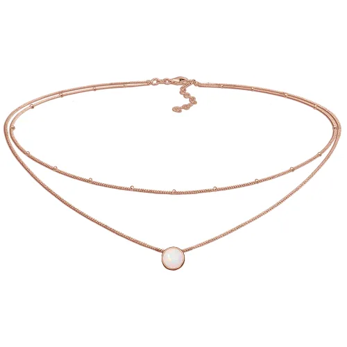 Elli Damski choker kulkowy Trend z syntetycznym opalem wykonany ze srebra próby 925 Sterling Silver Naszyjniki 1 ct