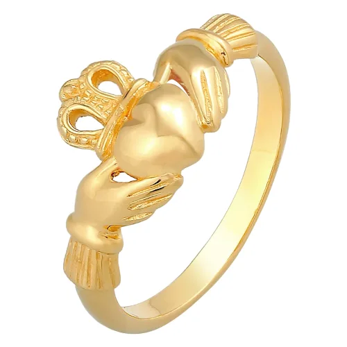 Elli Damski Claddagh serce korona w srebrze 925 Sterling Silver Pierścionki 1 ct