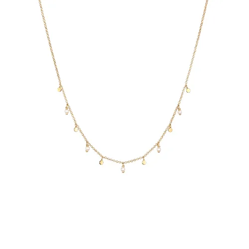 Elli Damski elegancki wisiorek z perłami wykonany z pozłacanego srebra 925 Sterling Silver Naszyjniki 1 ct