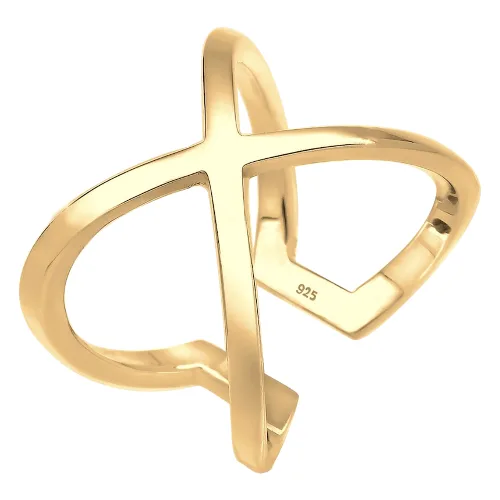 Elli Damski Krzyż Basic Blogger Statement w srebrze 925 Sterling Silver Pierścionki 1 ct