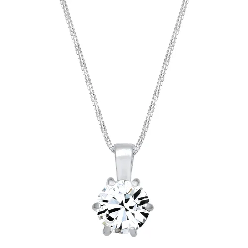 Elli Damski łańcuszek pancerka soliter mieniący się kryształami w srebrze próby 925 Sterling Silver Naszyjniki 1 ct