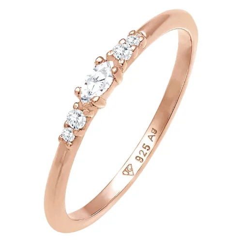 Elli Damski markiz elegancki zaręczyny z kryształami cyrkoni w srebrze 925 Sterling Silver Pierścionki 1 ct