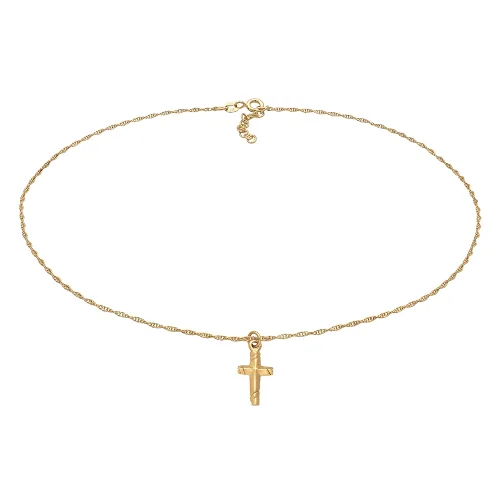 Elli Damski naszyjnik Choker krzyżyk nowoczesny w srebrze próby 925 Naszyjniki 1 ct