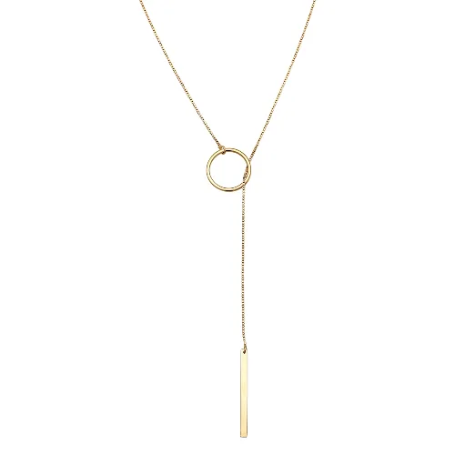 Elli Damski naszyjnik w kształcie litery Y Circle Rod Geo ze srebra próby 925 Sterling Silver Naszyjniki 1 ct