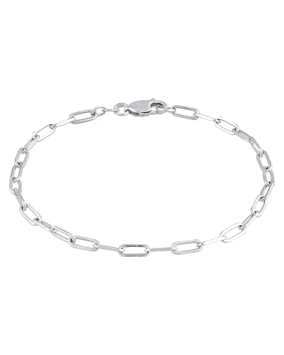 Elli Damski Oval Basic łańcuszek Blogger Trend w srebrze próby 925 Sterling Silver Bransoletki 1 ct