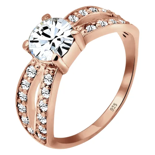 Elli Damski pasjans Glamorous z kryształem ze srebra próby 925 Sterling Silver Pierścionki 1 ct