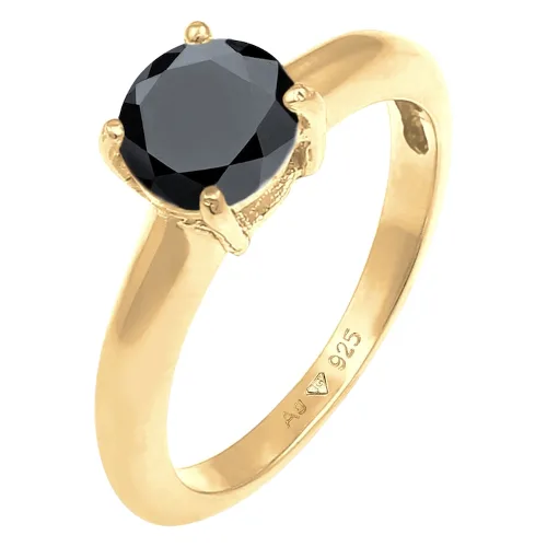 Elli Damski pasjans klasyczny z kryształami cyrkonii w srebrze próby 925 Sterling Silver Pierścionki 1 ct