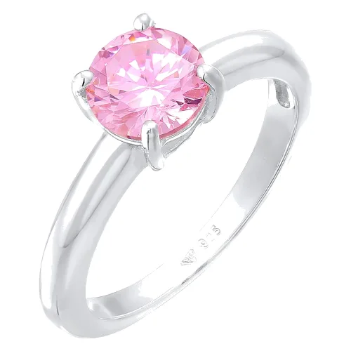 Elli Damski pasjans klasyczny z kryształami cyrkonii w srebrze próby 925 Sterling Silver Pierścionki 1 ct