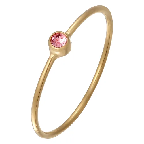 Elli Damski pasjans z kryształkami w kolorze zielonym ze srebra próby 925 Sterling Silver, pozłacany Pierścionki 1 ct