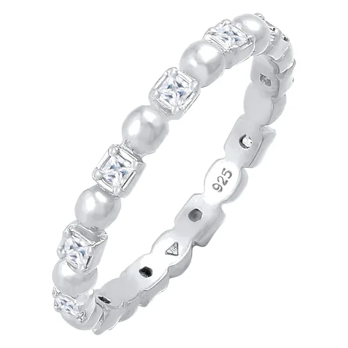 Elli Damski pierścionek kulka kwadrat Minimal z cyrkoniami w pozłacanym srebrze próby 925 Sterling Silver Pierścionki 1 ct