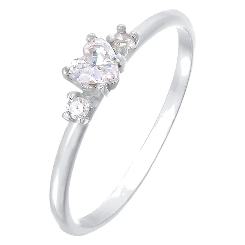 Elli Damski pierścionek zaręczynowy Serce z cyrkoniami ze srebra próby 925 Sterling Silver Pierścionki 1 ct