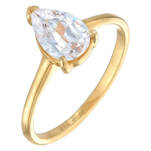 Elli Damski pierścionek zaręczynowy solitaire drop z cyrkoniami w srebrze próby 925 Sterling Silver Pierścionki 1 ct