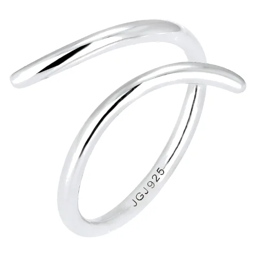 Elli Damski pierścionek Zawijany Geo srebro 925 Sterling Silver Pierścionki 1 ct