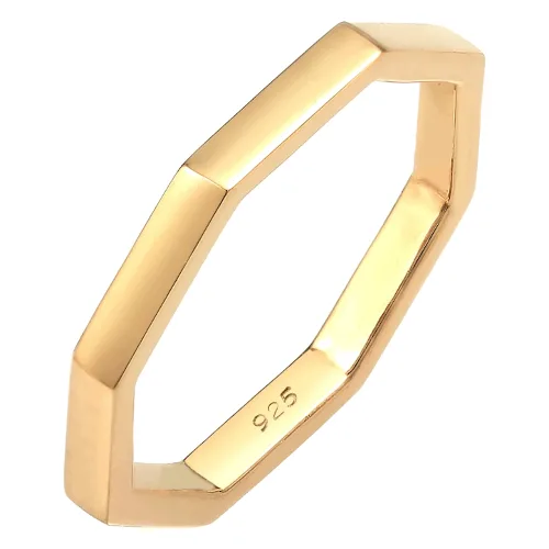 Elli Damski Pinky ośmiokątny Geo Look w srebrze próby 925 Sterling Silver Pierścionki 1 ct