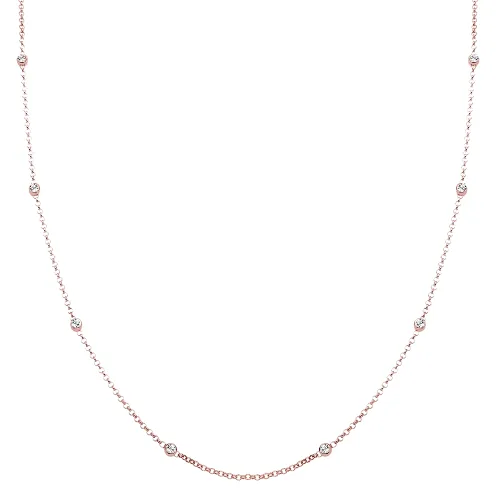 Elli Damski soliter z kryształami w srebrze próby 925 Sterling Silver Naszyjniki 1 ct