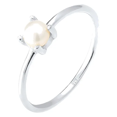 Elli Damski soliter z perłą hodowlana słodkowodną w srebrze próby 925 Sterling Silver Pierścionki 1 ct