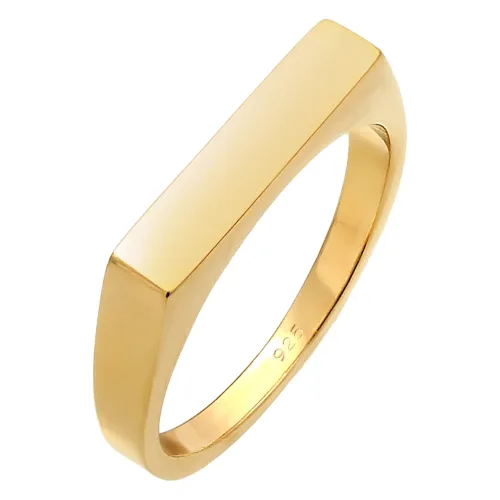 Elli Damski sygnet kwadratowy Geo Design Basic w srebrze 925 Sterling Silver Pierścionki 1 ct