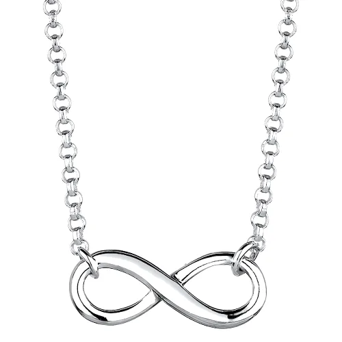 Elli Damski symbol nieskończoności Infinity wykonany ze srebra próby 925 Sterling Silver Naszyjniki 1 ct