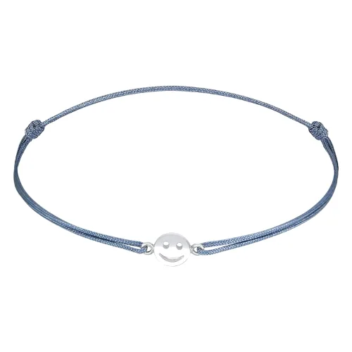 Elli Damski symbol uśmiechniętej twarzy z czerwonym nylonem z pozłacanego srebra próby 925 Sterling Silver Bransoletki 1 ct