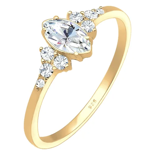 Elli Damski walentynkowy z markizem z kryształami w srebrze próby 925 Sterling Silver Pierścionki 1 ct