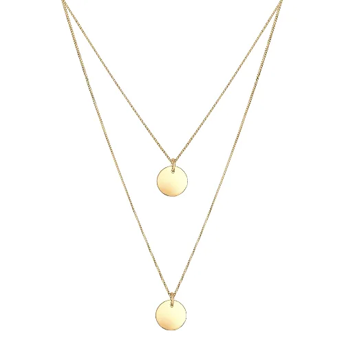 Elli Damski wisiorek dwuwarstwowy z zawieszką ze srebra próby 925 Sterling Silver Naszyjniki 1 ct
