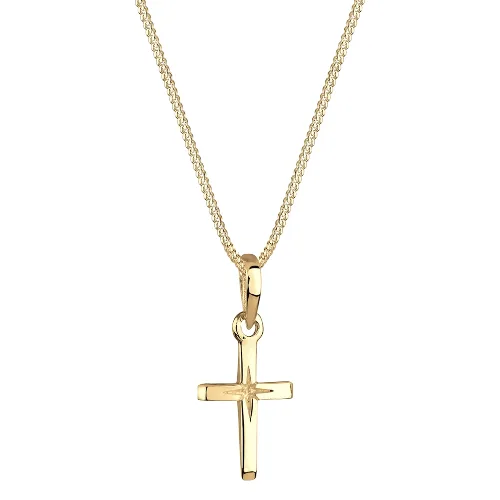 Elli Damski wisiorek krzyżyk z wygrawerowaną gwiazdą filigranowy wykonany ze srebra próby 925 Sterling Silver Naszyjniki 1 ct