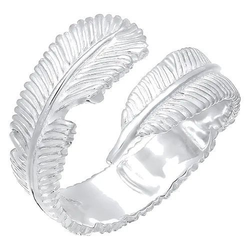 Elli Damski Wrap Pióro Boho Trend w srebrze 925 Sterling Silver Pierścionki 1 ct