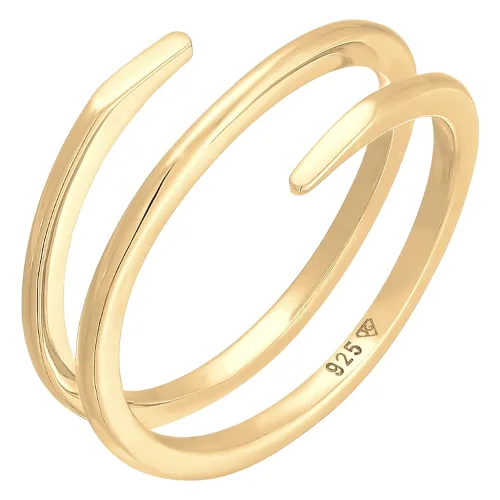 Elli Damski zawijany filigranowy Twist Trend, srebro 925 Sterling Silver Pierścionki 1 ct