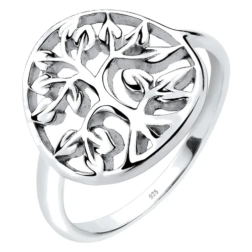 Elli Damskie drzewo życia symbol kwiatowy w srebrze próby 925 Sterling Silver Pierścionki 1 ct