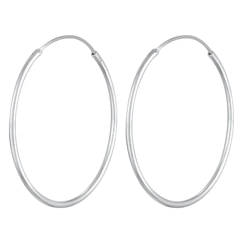 Elli Damskie kolczyki kreole Basic Classic ze srebra próby 925 Sterling Silver Kolczyki 1 ct