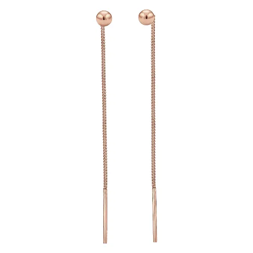 Elli Damskie kolczyki przeciągane przez ucho kulka minimalne ze srebra próby 925 Sterling Silver Kolczyki 1 ct