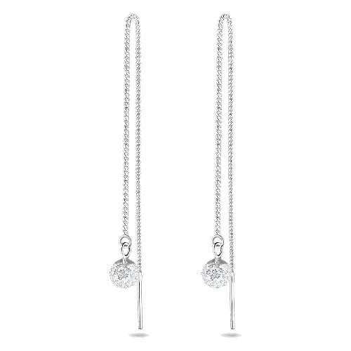 Elli Damskie kolczyki wiszące kula Glamorous z kryształami ze srebra próby 925 Sterling Silver Kolczyki 1 ct