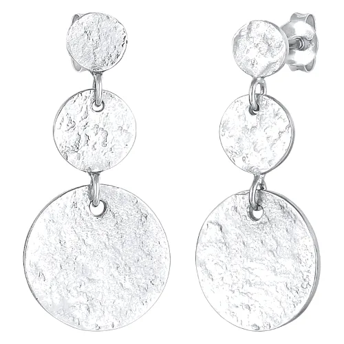 Elli Damskie kolczyki wiszące Retro Vintage Organic w pozłacanym srebrze 925 Sterling Silver Kolczyki 1 ct