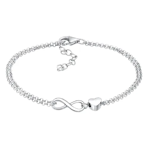 Elli Damskie serce nieskończoność miłości serce ze srebra 925 Sterling Silver Bransoletki 1 ct