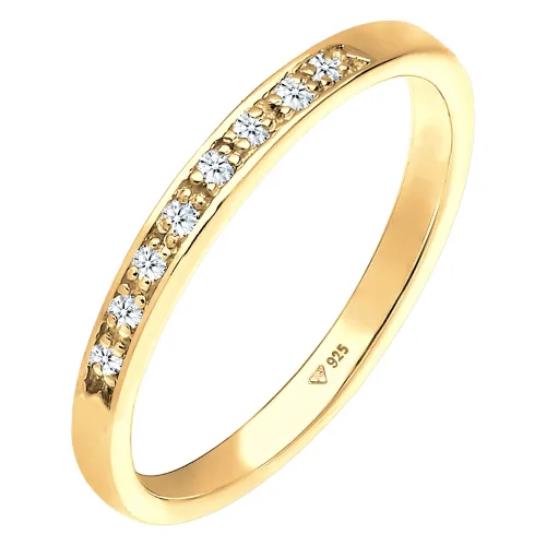 Elli DIAMONDS damski błyszczący diamentem (0,04 ct.) w srebra próby 925 Pierścionki 1 ct Damski