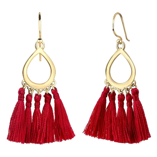 Elli Hänger Tassel Quaste Tropfen Festival 925 Silber Kolczyki 1 ct Damski