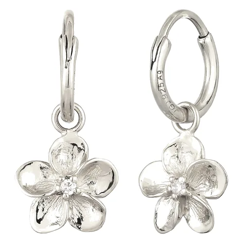 Elli Kolczyki Creole Damski frangipani z cyrkoniami 925 Sterling Silve 1 ct
