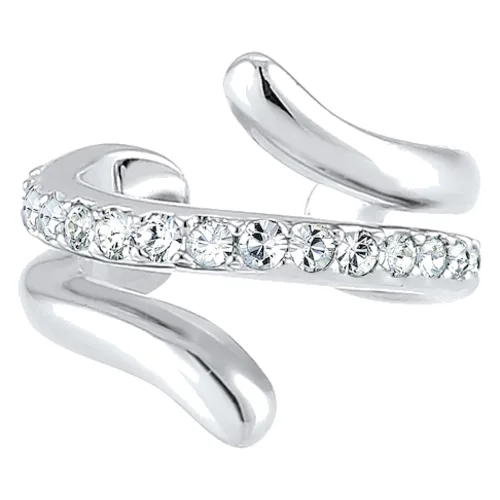 Elli Panie Earcuff Twisted z kryształkami w srebra próby 925 Kolczyki 1 ct Damski
