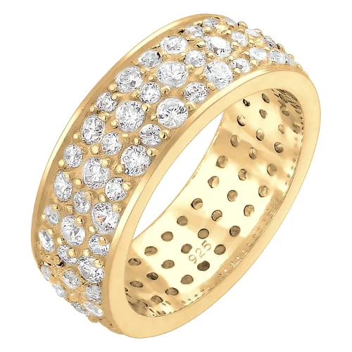 Elli PREMIUM Damska obrączka Microsetting z kryształami cyrkonii w srebrze próby 925 Sterling Silver Pierścionki 1 ct Damski