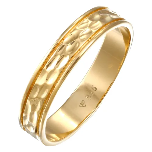 Elli PREMIUM Damska obrączka Para Partner Ślub ze strukturą w srebrze 925 Sterling Silver Pierścionki 1 ct Damski