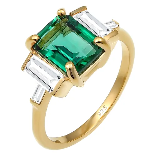 Elli PREMIUM Damski glamorous z kwarcem i topazem w srebrze 925 Sterling Silver Pierścionki 1 ct