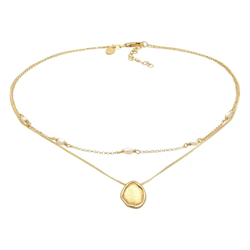Elli PREMIUM Damski wisiorek choker z perłą hodowlana słodkowodną z pozłacanego srebra próby 925 Sterling Silver Naszyjniki 1 ct