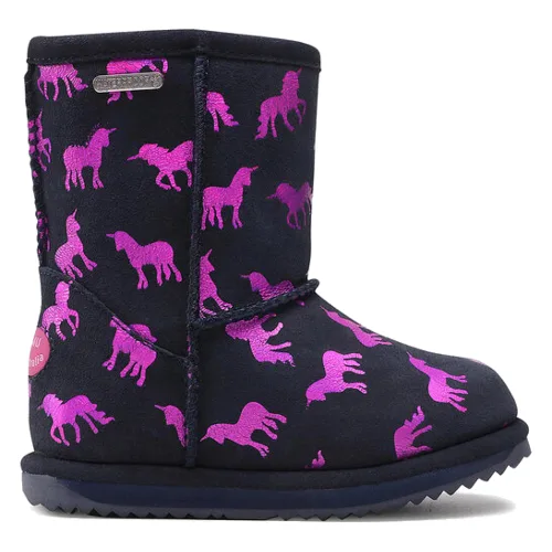 EMU Australia Śniegowce Rainbow Unicorn Brumby K12373 Czarny