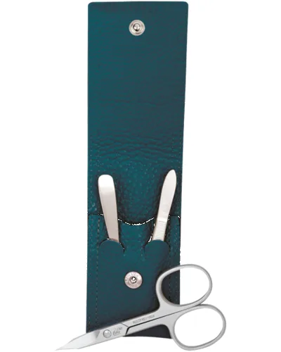 ERBE Inox Druckknopf-Etui Petrol Zestawy do manicure 1 ct